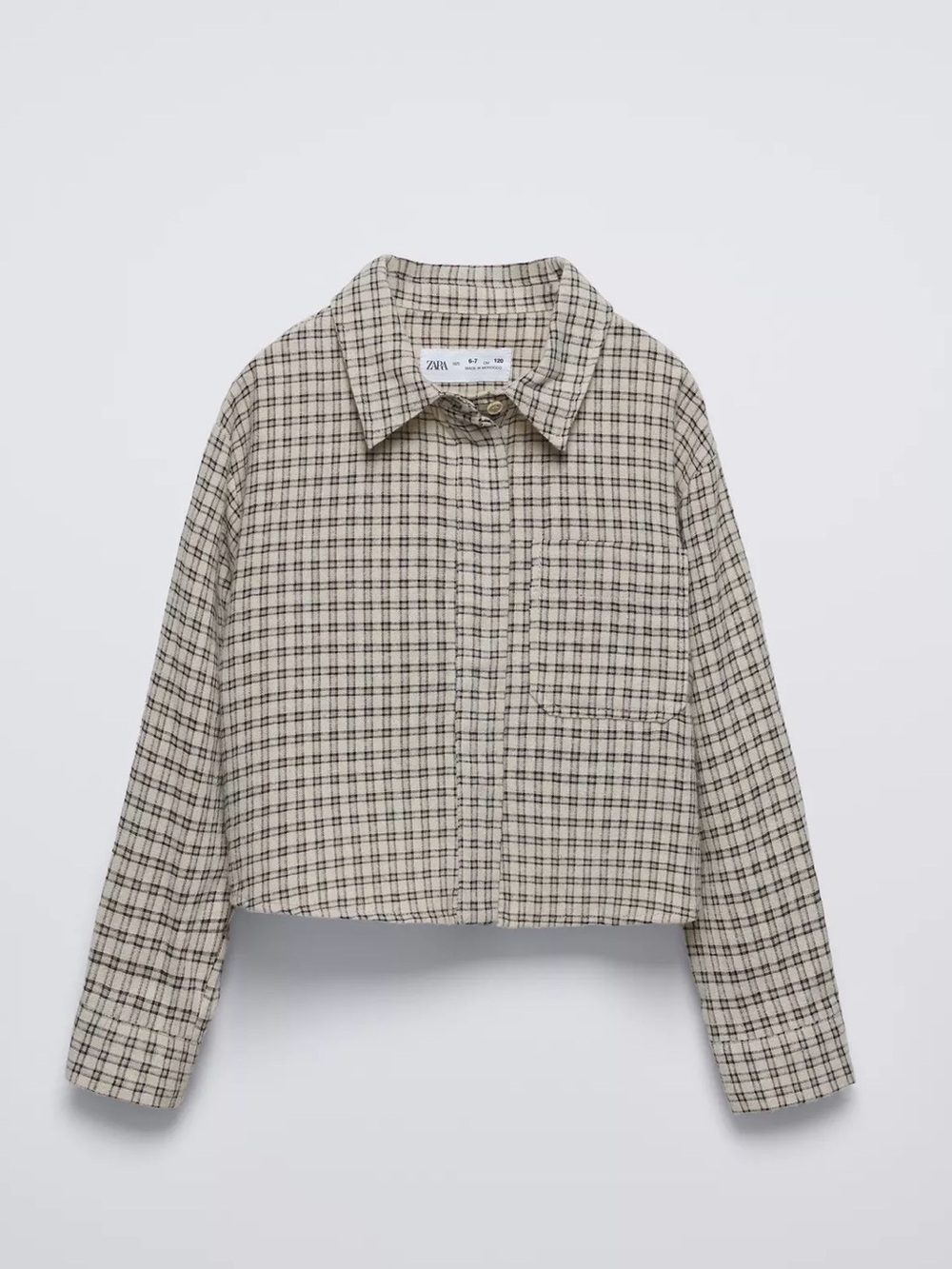 Zara Black and White Plaid Top